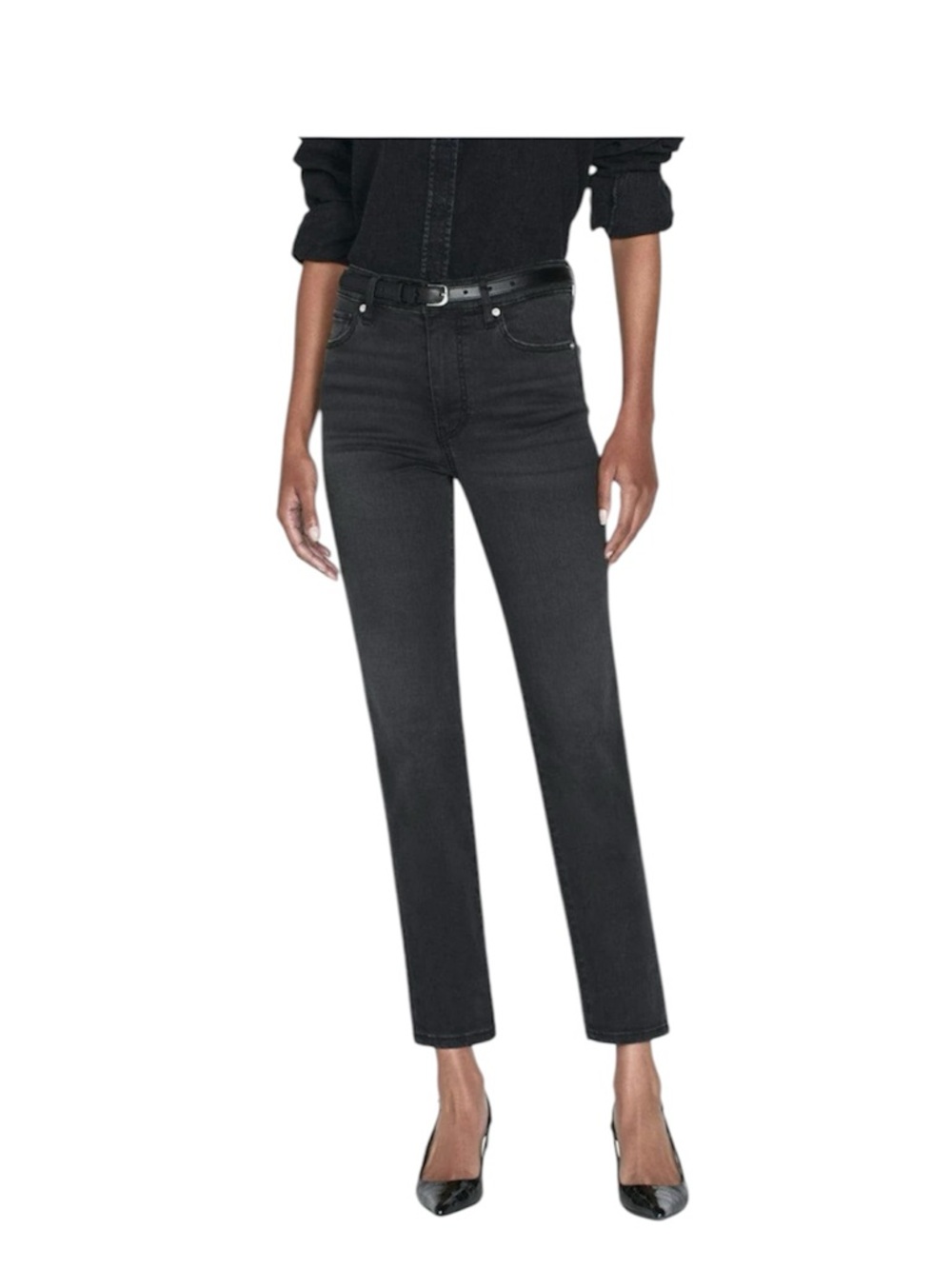 Frame Le Sleek Straight Black Denim Jeans | Size 26